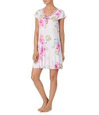 Tommy Bahama Floral Print Cap Sleeve V-Neck Short Nightgown