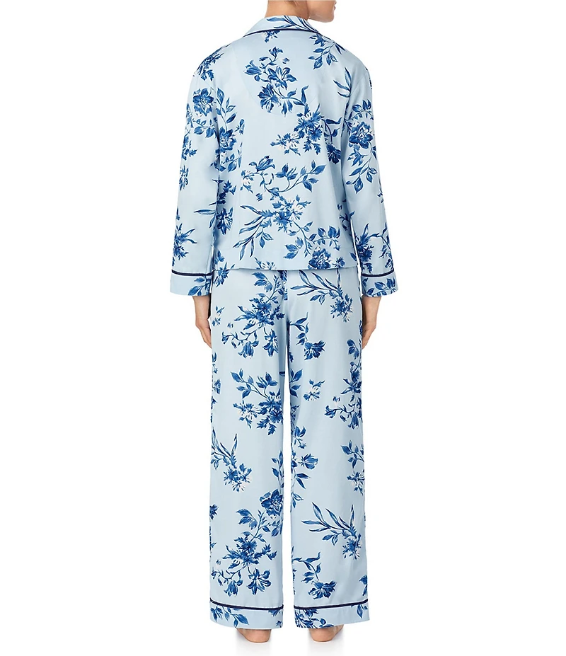 Tommy Bahama Floral Print Notch Collar Knit Long Pajama Set