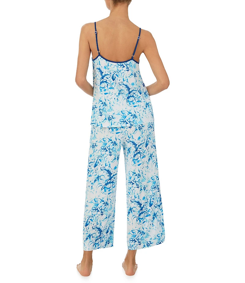 Tommy Bahama Floral Print Sleeveless Jersey Knit Cropped Pajama Set