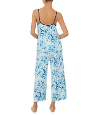 Tommy Bahama Floral Print Sleeveless Jersey Knit Cropped Pajama Set