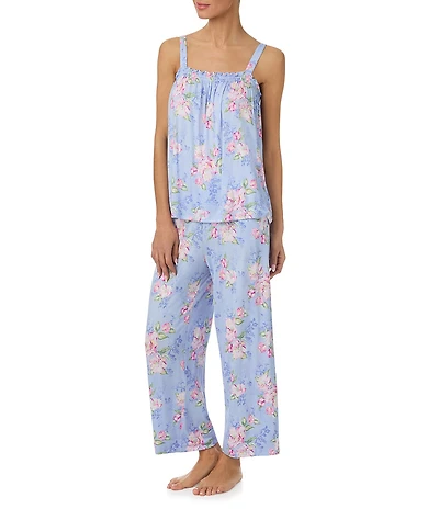 Tommy Bahama Floral Print Sleeveless Jersey Knit Cropped Pajama Set