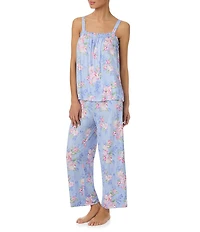 Tommy Bahama Floral Print Sleeveless Jersey Knit Cropped Pajama Set