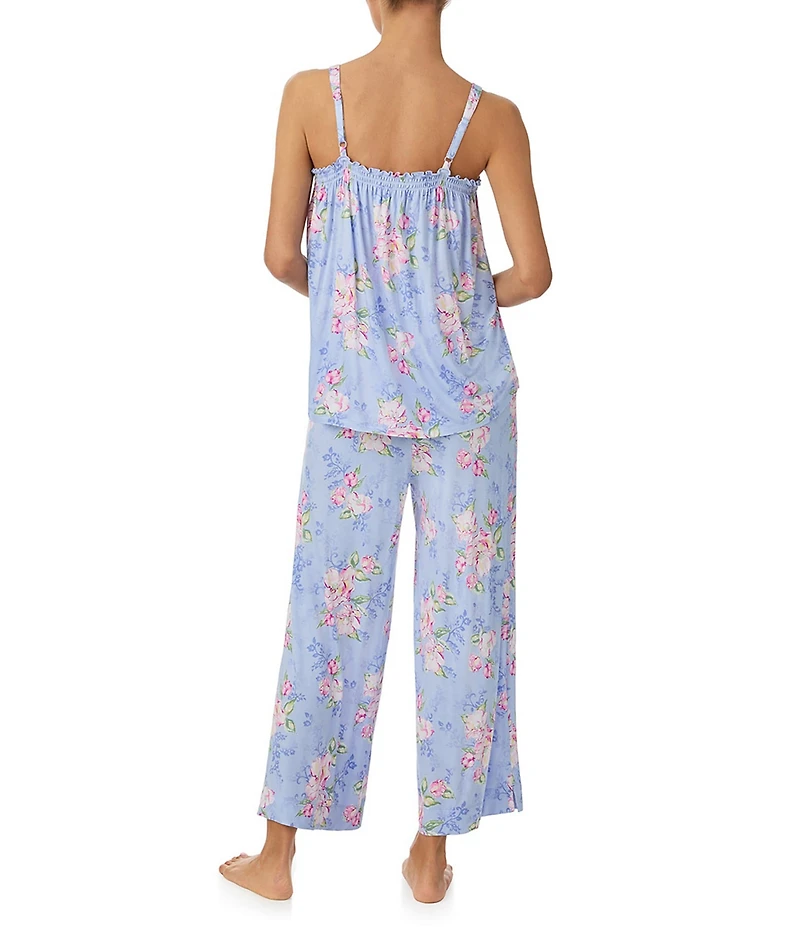 Tommy Bahama Floral Print Sleeveless Jersey Knit Cropped Pajama Set