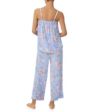 Tommy Bahama Floral Print Sleeveless Jersey Knit Cropped Pajama Set