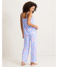 Tommy Bahama Floral Print Sleeveless Jersey Knit Cropped Pajama Set