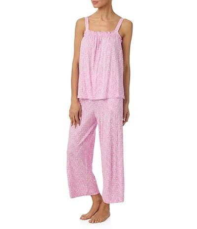 Tommy Bahama Floral Print Sleeveless Jersey Knit Cropped Pajama Set