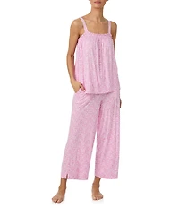 Tommy Bahama Floral Print Sleeveless Jersey Knit Cropped Pajama Set