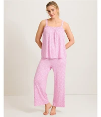 Tommy Bahama Floral Print Sleeveless Jersey Knit Cropped Pajama Set
