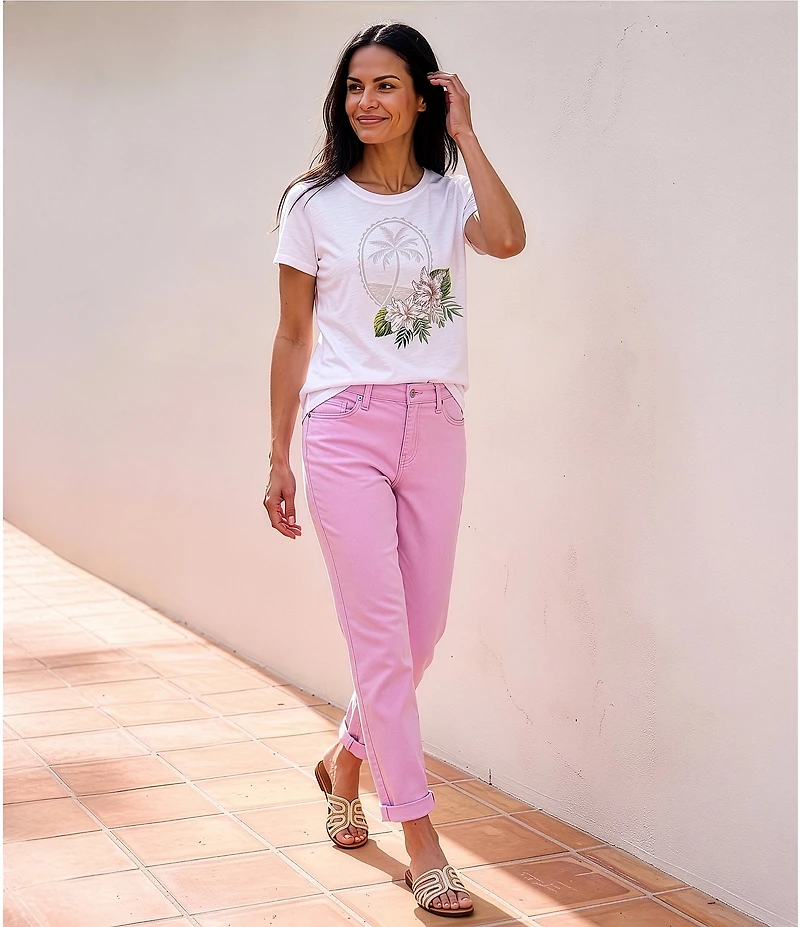 Tommy Bahama Floral Stamp Lux Crew Neck Short Sleeve Tee