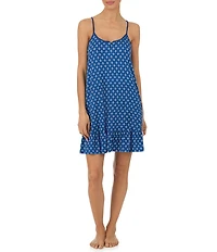 Tommy Bahama Floral Tile Print Sleeveless Keyhole Neck Jersey Knit Chemise