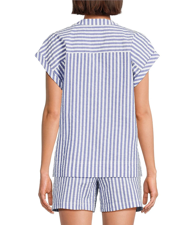 Tommy Bahama Frond Harbor Seersucker Short Sleeve Coordinating Top