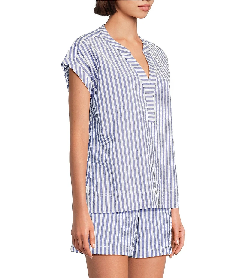 Tommy Bahama Frond Harbor Seersucker Short Sleeve Coordinating Top