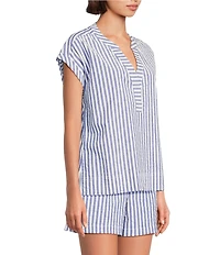 Tommy Bahama Frond Harbor Seersucker Short Sleeve Coordinating Top