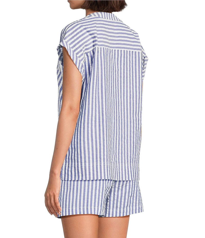Tommy Bahama Frond Harbor Seersucker Short Sleeve Coordinating Top