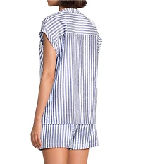 Tommy Bahama Frond Harbor Seersucker Short Sleeve Coordinating Top