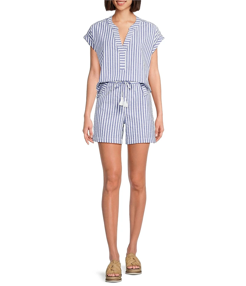 Tommy Bahama Frond Harbor Seersucker Short Sleeve Coordinating Top