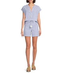 Tommy Bahama Frond Harbor Seersucker Short Sleeve Coordinating Top