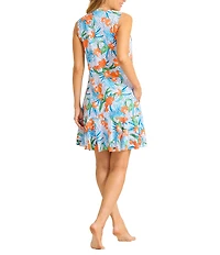 Tommy Bahama Gao Tropical Split Neck Spa Dress Swim Cover-Up