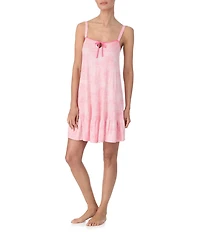 Tommy Bahama Geo Print Sleeveless Square Neck Keyhole Tie-Front Jersey Knit Chemise