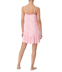 Tommy Bahama Geo Print Sleeveless Square Neck Keyhole Tie-Front Jersey Knit Chemise