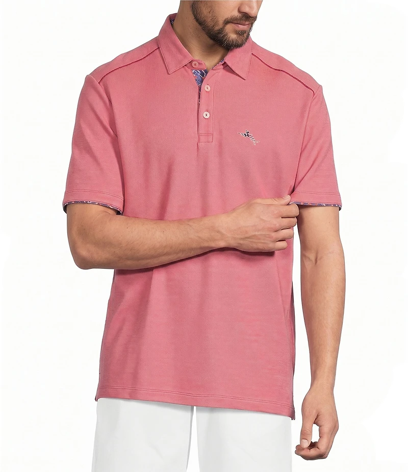 Tommy Bahama Geo Rio 5 O' Clock Americana Short Sleeve Polo Shirt
