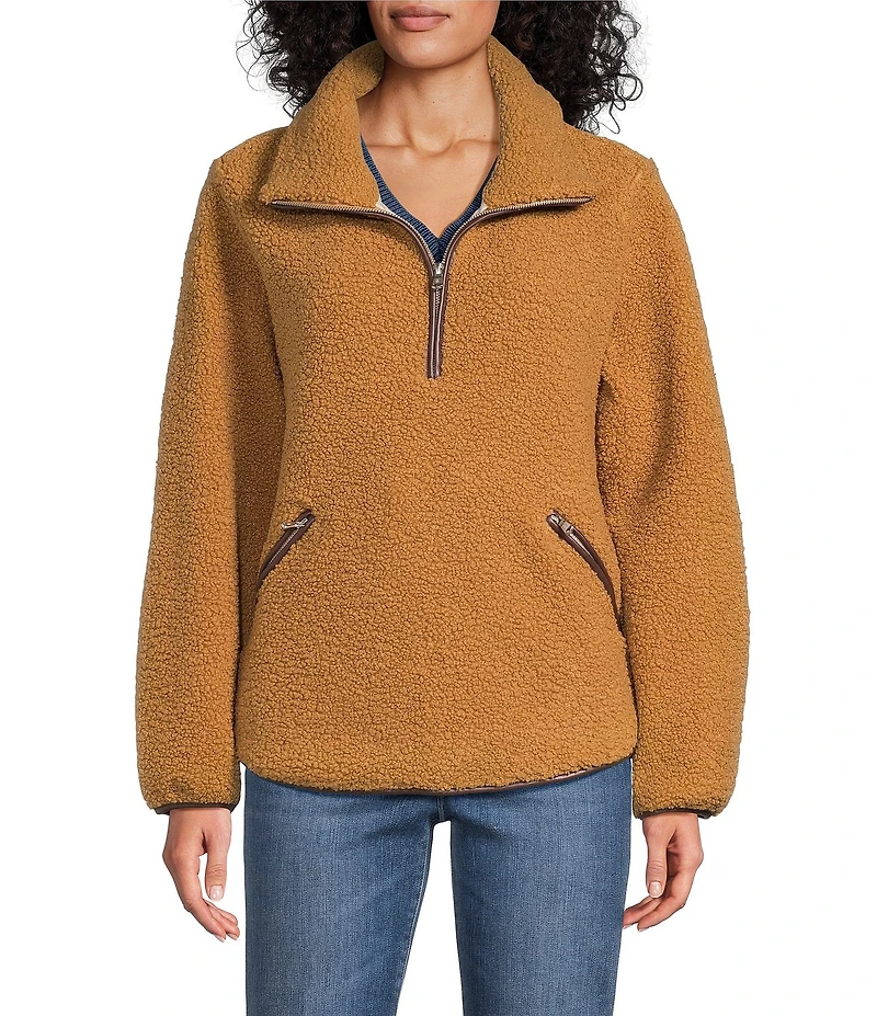 Tommy Bahama High Pile Fleece Long Sleeve Quarter Zip Jacket