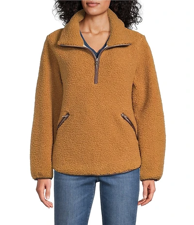 Tommy Bahama High Pile Fleece Long Sleeve Quarter Zip Jacket