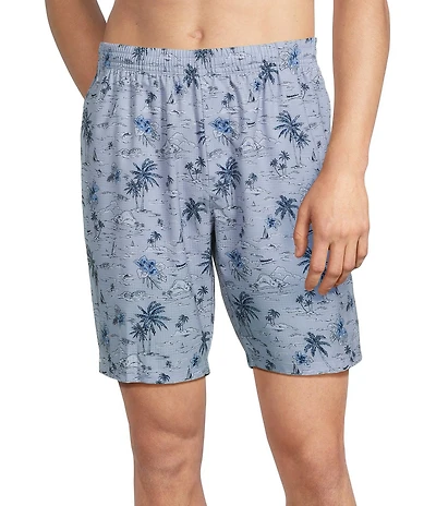 Tommy Bahama Huntington Beach Views E-Waist Hybrid 8#double;Inseam Swim Trunks