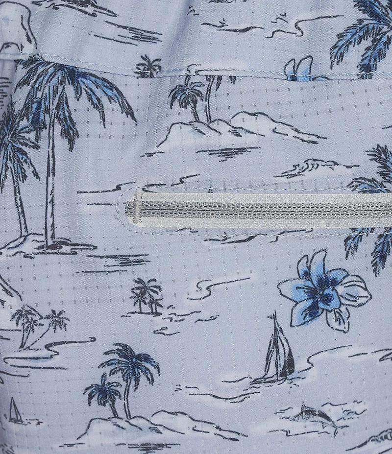 Tommy Bahama Huntington Beach Views E-Waist Hybrid 8#double;Inseam Swim Trunks