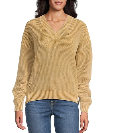 Tommy Bahama Indigo Palms Salt Wash V-Neck Long Sleeve Sweater