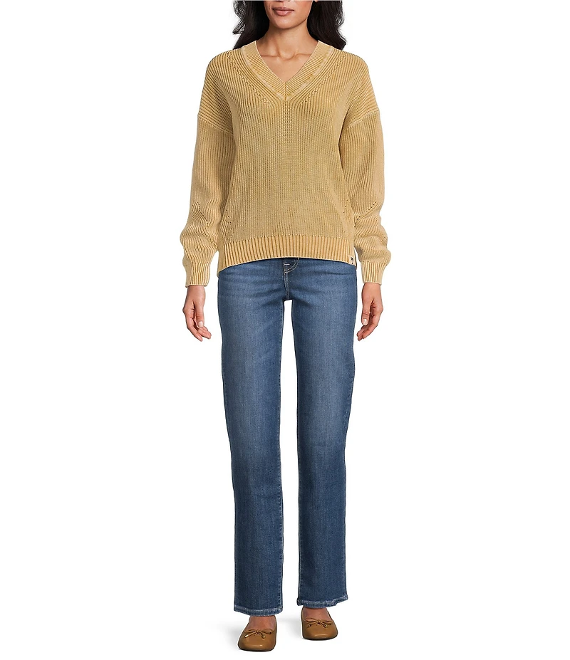Tommy Bahama Indigo Palms Salt Wash V-Neck Long Sleeve Sweater