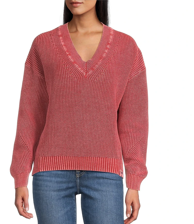 Tommy Bahama Indigo Palms Salt Wash V-Neck Long Sleeve Sweater