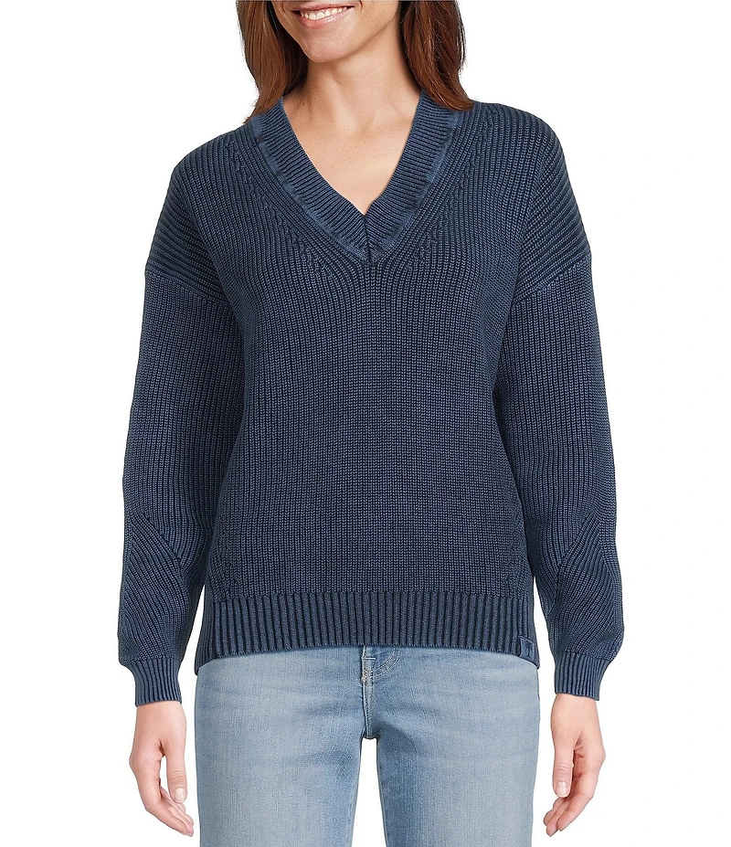 Tommy Bahama Indigo Palms Salt Wash V-Neck Long Sleeve Sweater