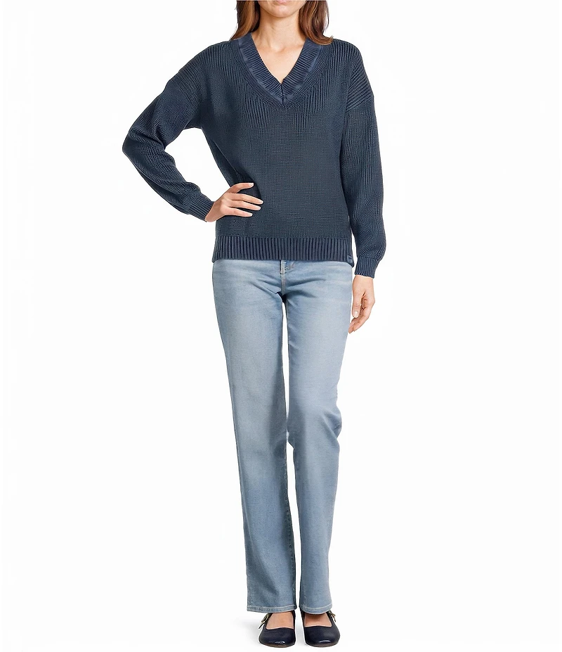 Tommy Bahama Indigo Palms Salt Wash V-Neck Long Sleeve Sweater