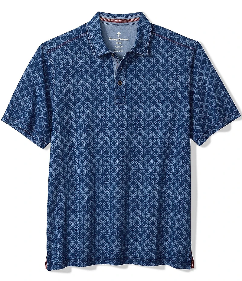 Tommy Bahama Indigo Tiles Short Sleeve Polo Shirt