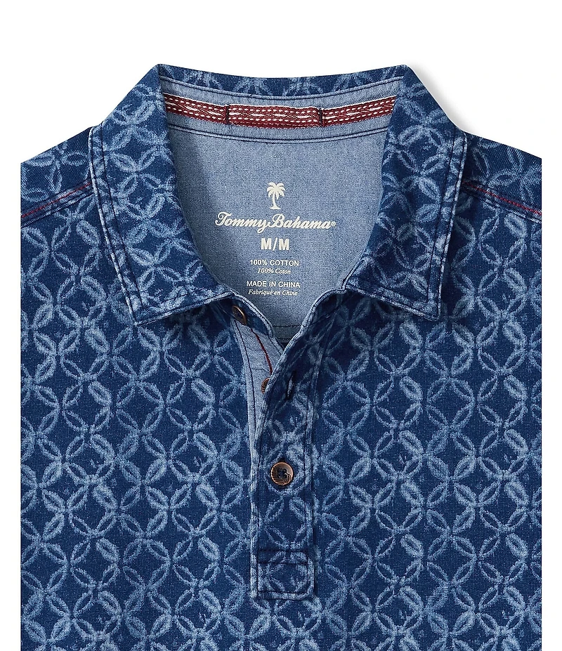 Tommy Bahama Indigo Tiles Short Sleeve Polo Shirt