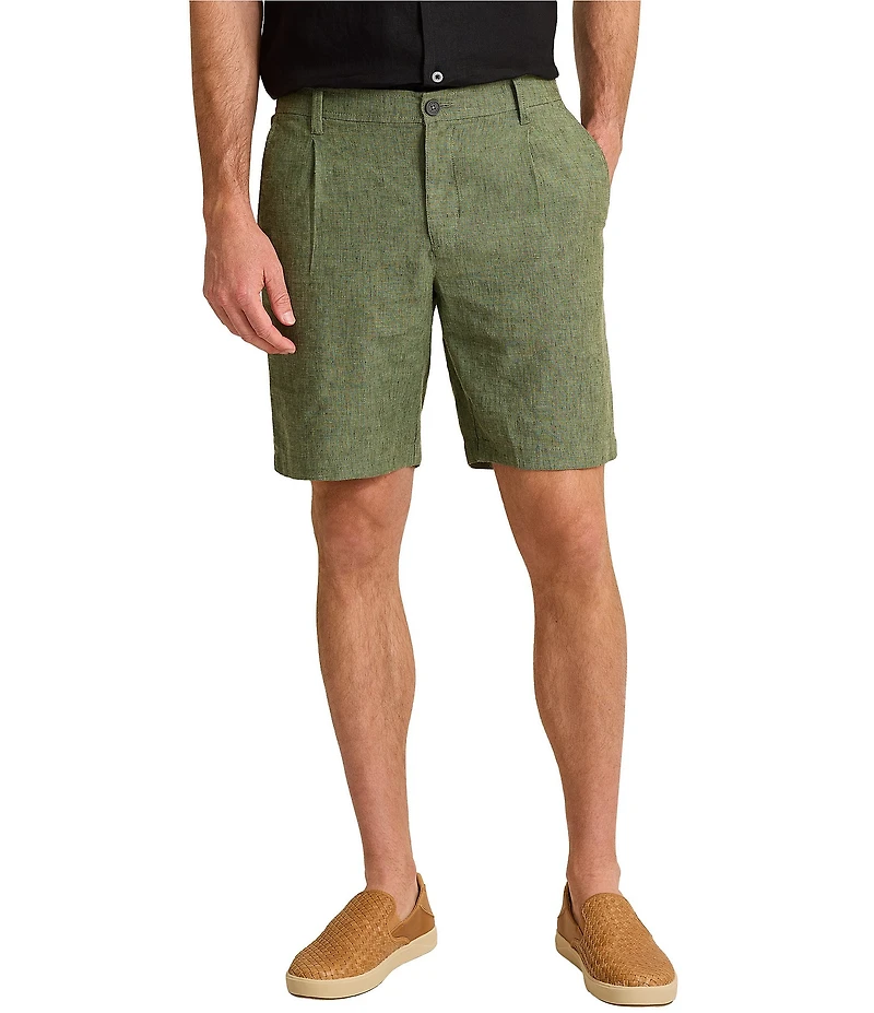 Tommy Bahama Isla Sands Stripe Single Pleat 9#double; Inseam Shorts