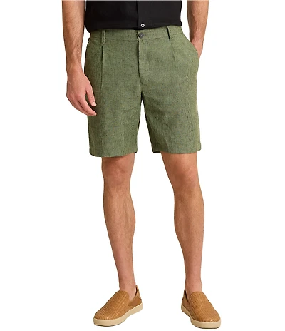 Tommy Bahama Isla Sands Stripe Single Pleat 9#double; Inseam Shorts