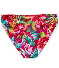 Tommy Bahama Island Cays Fiesta Floral Print Textured Side Shirred Reversible Hipster Swim Bottom