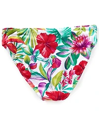 Tommy Bahama Island Cays Fiesta Floral Print Textured Side Shirred Reversible Hipster Swim Bottom