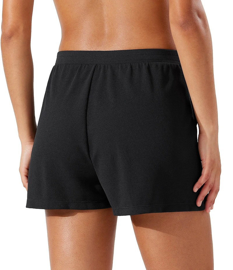 Tommy Bahama Island Cays Solid Textured Elastic Drawstring Waist Pull-On Swim Cover-Up Shorts