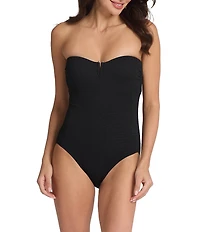 Tommy Bahama Island Cays Sweetheart V-Wire Strapless Tummy Control One Piece Swimsuit