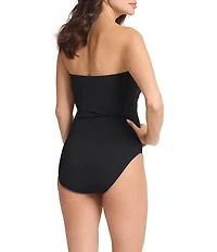 Tommy Bahama Island Cays Sweetheart V-Wire Strapless Tummy Control One Piece Swimsuit