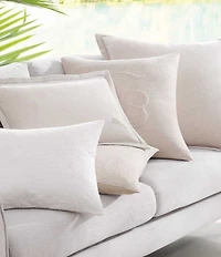 Tommy Bahama Island Estate Embroidered Leaf White Breakfast Pillow