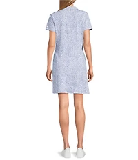 Tommy Bahama IslandZone® Aubrey Porto Fronds Quarter Zip Polo Short Sleeve Fit And Flare Dress