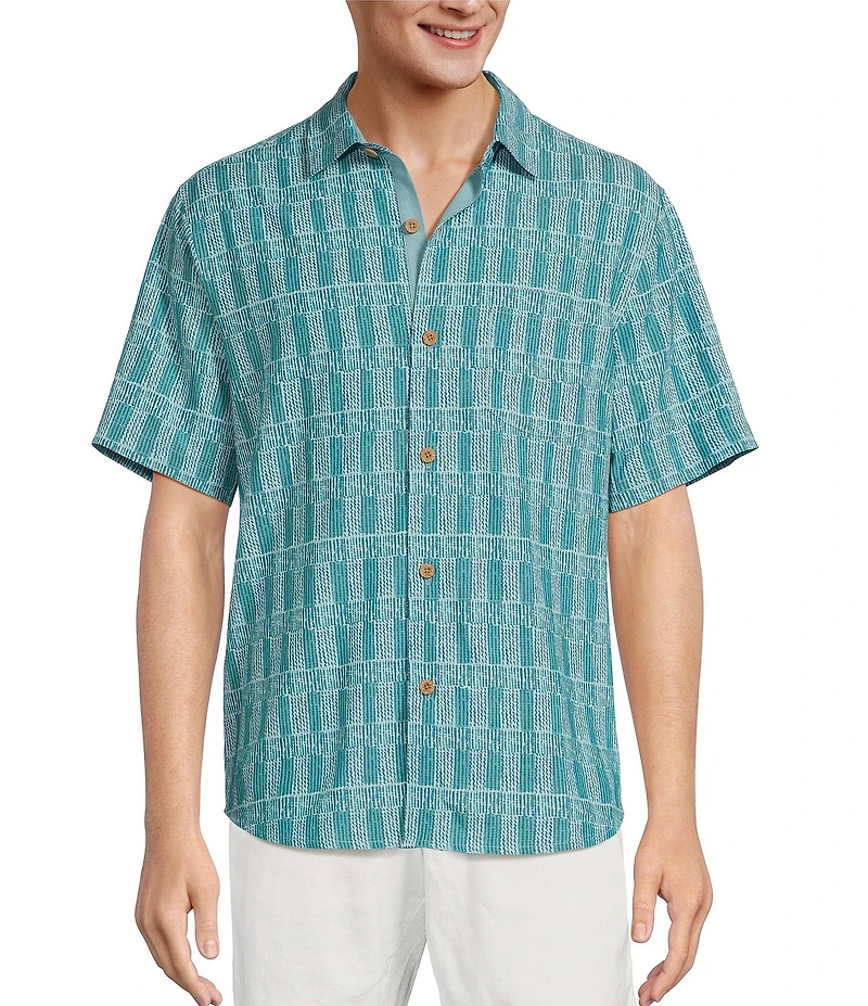 Tommy Bahama IslandZone Coconut Point Siena Geo Short Sleeve Woven Shirt
