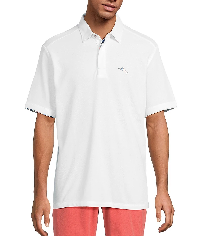 Tommy Bahama IslandZone Flamingo Mingle 5 O 'Clock Short Sleeve Polo Shirt