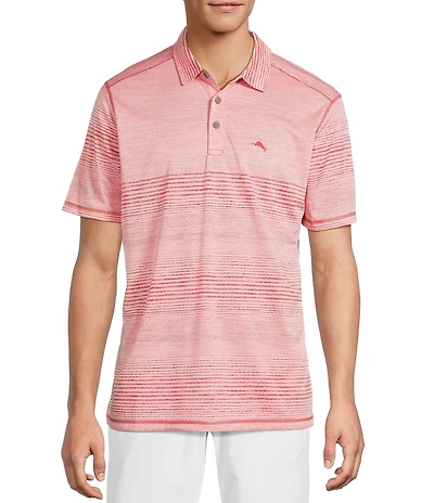 Tommy Bahama IslandZone Sea Island Stripe Short Sleeve Polo Shirt