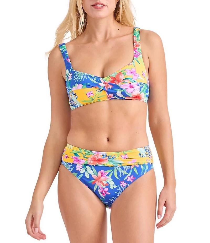 Tommy Bahama Isola Vita Floral Twist Front Swim Top