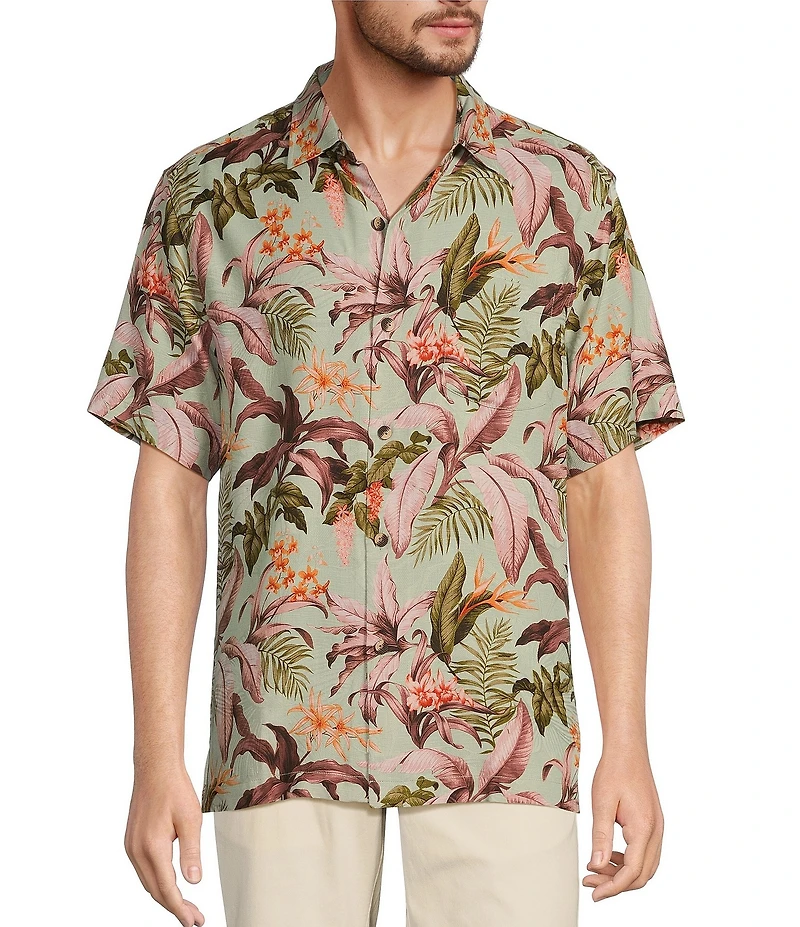 Tommy Bahama Jaded Blooms Short Sleeve Woven Shirt